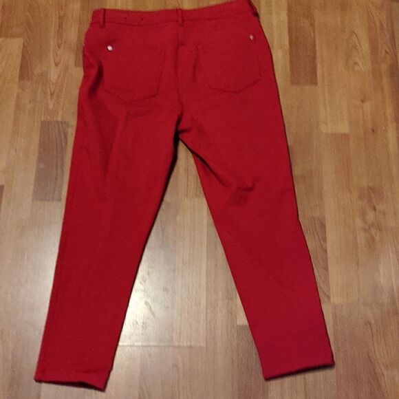 CHICO'S 0.5 So slimming red holiday pants size 6 small Christmas party love - Picture 3 of 11
